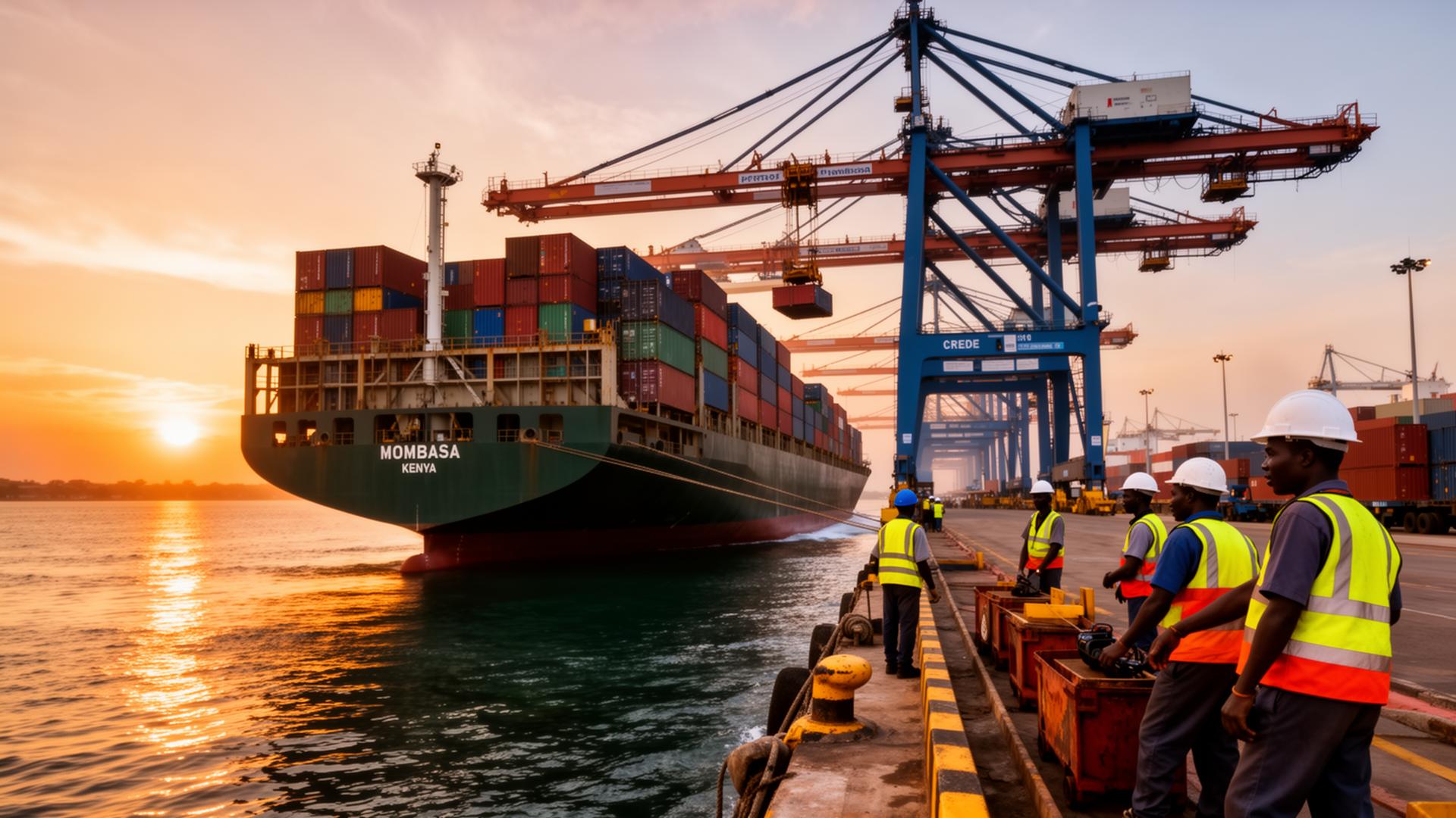Cargo ship carrying freight for USA to Kenya shipping